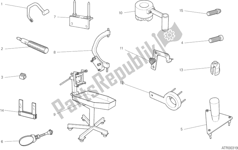 Toutes les pièces pour le 001 - Outils De Service D'atelier du Ducati Multistrada 1200 ABS Brasil 2016